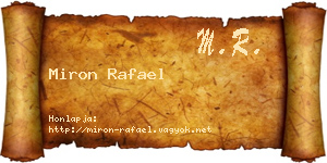 Miron Rafael névjegykártya